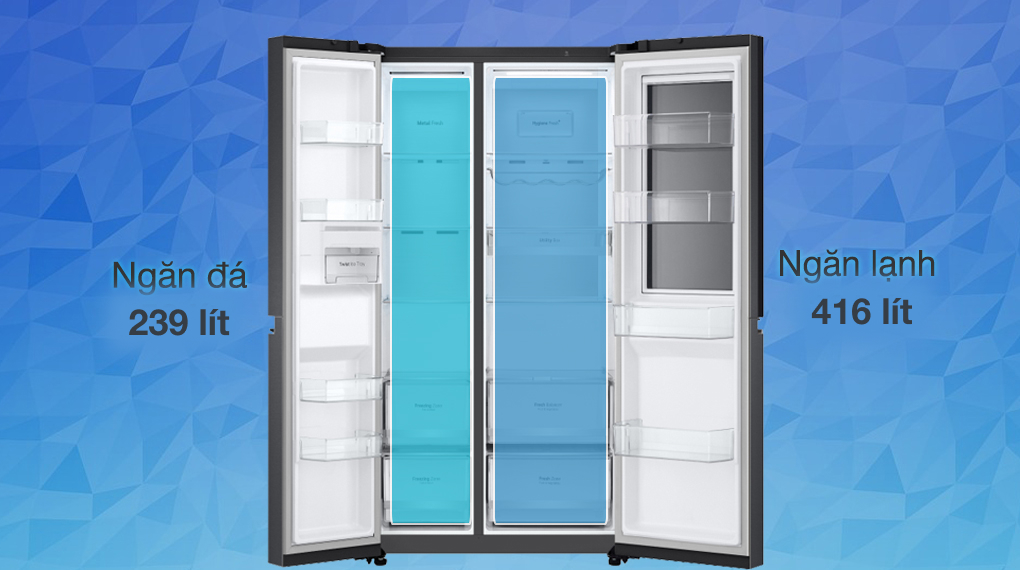 Tủ lạnh LG Inverter 655 lít Side By Side InstaView Door-in-Door GR-Q257MC